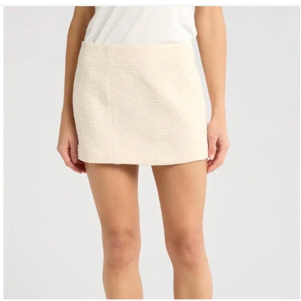 Rag & Bone Ivory Emerson Tweed Mini Skirt Size 8 Quiet Luxury Old Money Preppy